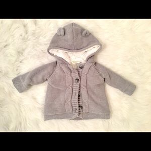 Crazy 8 unisex  6-12 mo. fuzzy bear hoodie sweater